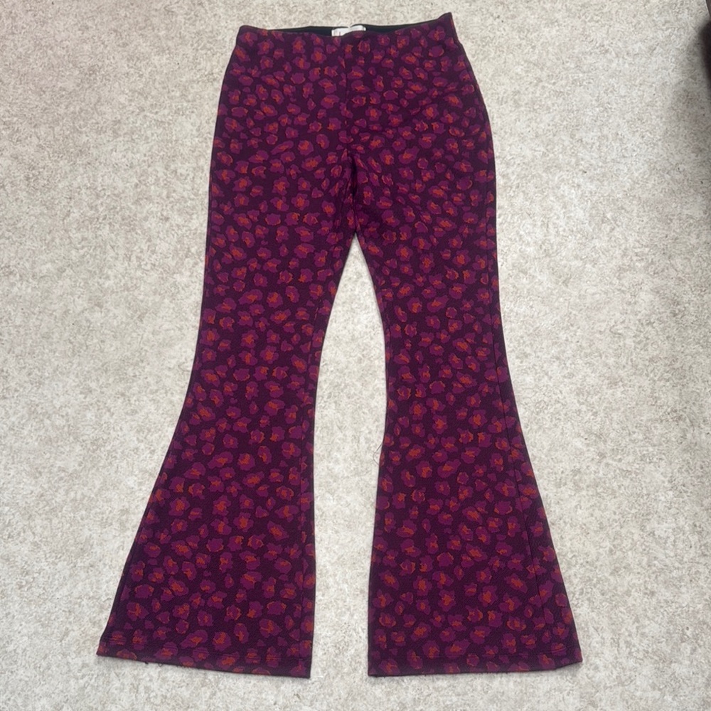 Anthropology Floral Patterned Flare Pants